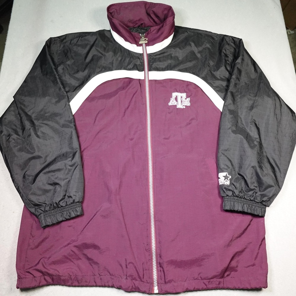 Vintage Starter Texas A&M Aggies Jacket Mens XL Maroon Windbreaker NCAA 90s